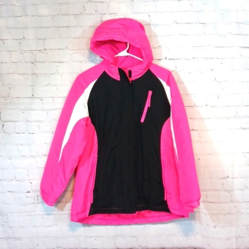 Children's Place Girls XXL Pink & Black Ski Coat Double Zipper Zipper‎ New